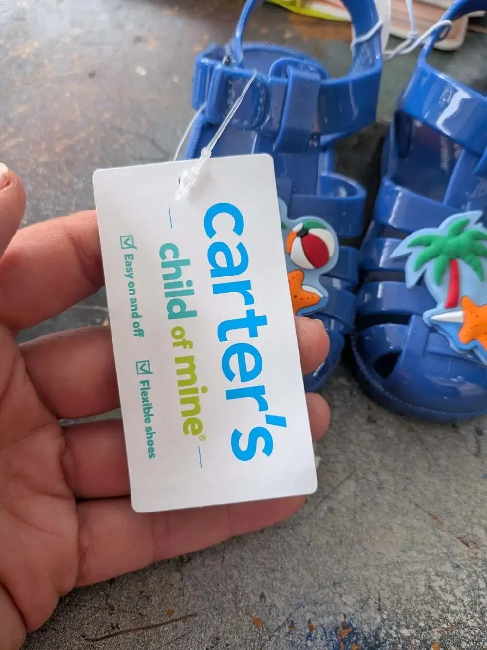 Carter's Child of Mine Baby Ocean Jelly Sandals with Beach Appliques